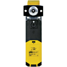 Mechanical safety guard locking device, with radius actuator,interlock principle: Spring force 1500 N, contacts: 1 N/O, 3 N/C,supply voltage 110 - 230 V AC.