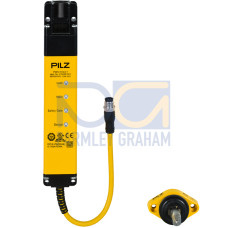 Safety gate system with mechanical guard locking series-connectablevers ion