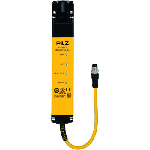Safety gate system with mechanical guard locking series-connectablevers ion