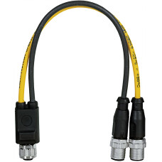 Cable Y-adapter IP67 M12 female connector (X3 sensor) black