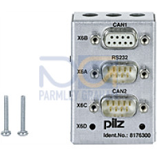 Fieldbus junction box for PMCprotego D (size 48 A and 72 A) Interfaces:  CAN-in, CAN-out, RS232 with termination and monitoring voltage switch.