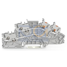 Multilevel installation terminal block, with operating slots and push-button, 2.5 mm&sup2;, gray