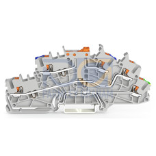 Multilevel installation terminal block, with push-button, 2.5 mm&sup2;, gray