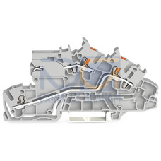Multilevel installation terminal block, with operating slots and push-button, 2.5 mm&sup2;, gray