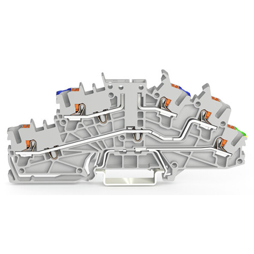 Multilevel installation terminal block, with push-button, 2.5 mm&sup2;, gray