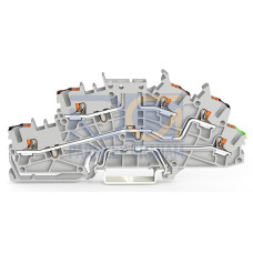 Multilevel installation terminal block, with push-button, 2.5 mm&sup2;, gray