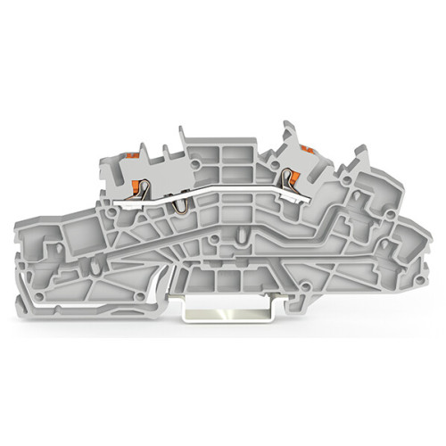 Multilevel installation terminal block, with push-button, 2.5 mm&sup2;, gray