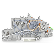 Multilevel installation terminal block, with operating slots and push-button, 2.5 mm&sup2;, gray