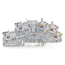 Multilevel installation terminal block, with operating slots and push-button, 2.5 mm&sup2;, gray