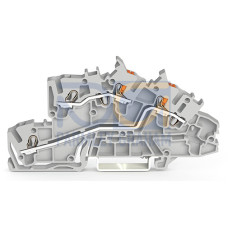 Multilevel installation terminal block, with operating slots and push-button, 2.5 mm&sup2;, gray