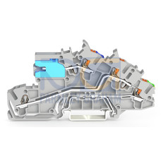 Multilevel installation terminal block, with operating slots and push-button, 2.5 mm&sup2;, gray