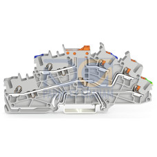 Multilevel installation terminal block, with operating slots and push-button, 2.5 mm&sup2;, gray