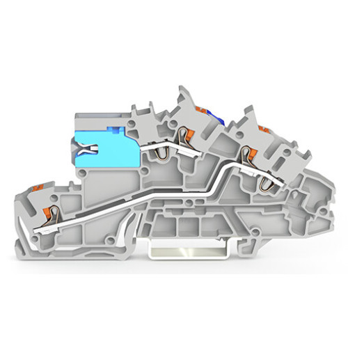 Multilevel installation terminal block, with push-button, 2.5 mm&sup2;, gray
