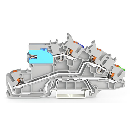 Multilevel installation terminal block, with push-button, 2.5 mm&sup2;, gray
