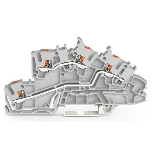 Multilevel installation terminal block, with push-button, 2.5 mm&sup2;, gray