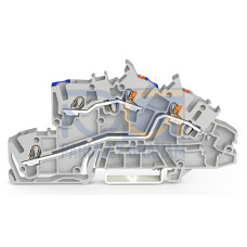 Multilevel installation terminal block, with operating slots and push-button, 2.5 mm&sup2;, gray