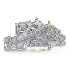 Multilevel installation terminal block, with operating slots and push-button, 2.5 mm&sup2;, gray