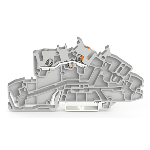 Multilevel installation terminal block, with operating slots and push-button, 2.5 mm&sup2;, gray