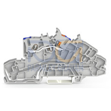 Multilevel installation terminal block, with operating slots and push-button, 2.5 mm&sup2;, gray