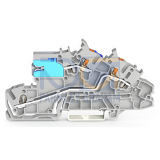 Multilevel installation terminal block, with operating slots and push-button, 2.5 mm&sup2;, gray