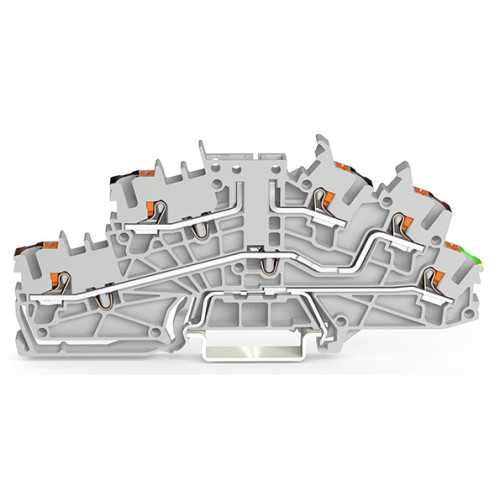 Multilevel installation terminal block, with push-button, 2.5 mm&sup2;, gray