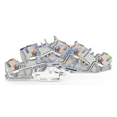Multilevel installation terminal block, with push-button, 4 mm&sup2;, gray