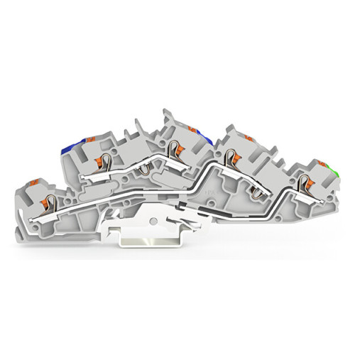 Multilevel installation terminal block, with push-button, 4 mm&sup2;, gray