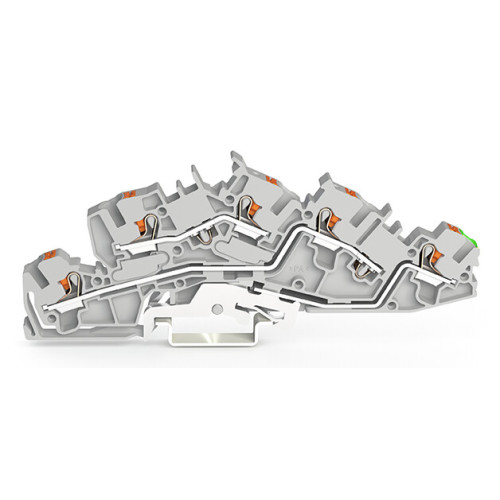 Multilevel installation terminal block, with push-button, 4 mm&sup2;, gray