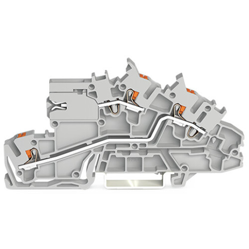 Multilevel installation terminal block, with push-button, 2.5 mm&sup2;, gray