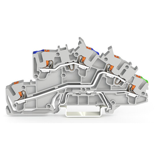 Multilevel installation terminal block, with push-button, 2.5 mm&sup2;, gray