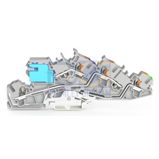 Multilevel installation terminal block, with operating slots and push-button, 4 mm&sup2;, gray
