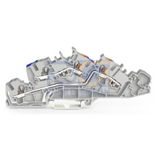 Multilevel installation terminal block, with operating slots and push-button, 4 mm&sup2;, gray