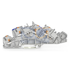 Multilevel installation terminal block, with push-button, 4 mm&sup2;, gray