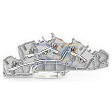 Multilevel installation terminal block, with operating slots and push-button, 4 mm&sup2;, gray