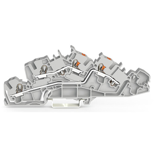 Multilevel installation terminal block, with operating slots and push-button, 4 mm&sup2;, gray