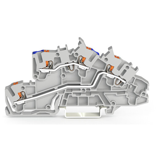 Multilevel installation terminal block, with push-button, 2.5 mm&sup2;, gray