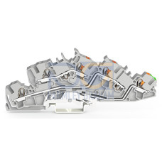 Multilevel installation terminal block, with operating slots and push-button, 4 mm&sup2;, gray