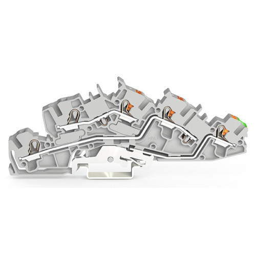Multilevel installation terminal block, with operating slots and push-button, 4 mm&sup2;, gray