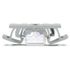 Mounting foot, for DIN-15 rail, can be snapped on terminal blocks with snap-in mounting foot, gray