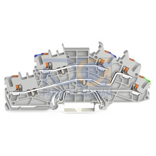 Multilevel installation terminal block, with push-button, 2.5 mm&sup2;, gray