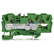 3-conductor through terminal block, 6 mm&sup2;, suitable for Ex e II applications, green