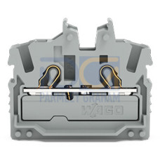 2-conductor miniature through terminal block, with operating slots, 2.5 mm&sup2;, gray