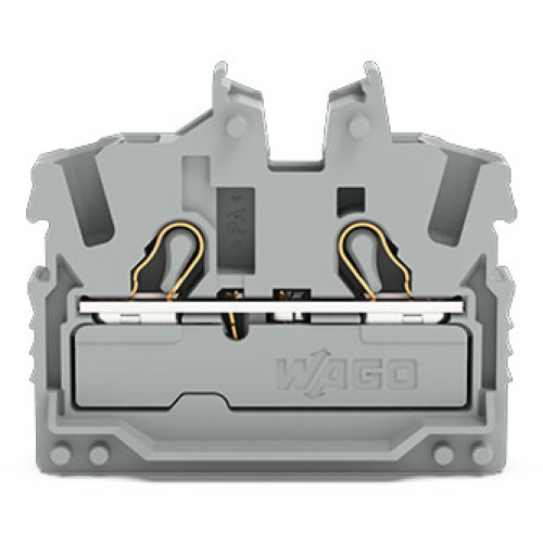 2-conductor miniature through terminal block, with operating slots, 2.5 mm&sup2;, gray