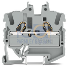 2-conductor miniature through terminal block, with operating slots, 2.5 mm&sup2;, gray