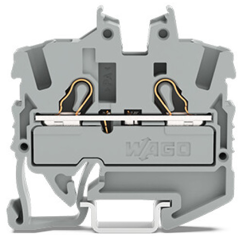 2-conductor miniature through terminal block, with operating slots, 2.5 mm&sup2;, gray
