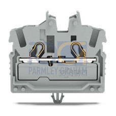 2-conductor miniature through terminal block, with operating slots, 2.5 mm&sup2;, gray