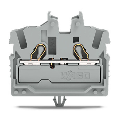 2-conductor miniature through terminal block, with operating slots, 2.5 mm&sup2;, gray