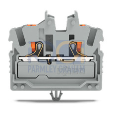 2-conductor miniature through terminal block, with push-button, 2.5 mm&sup2;, gray