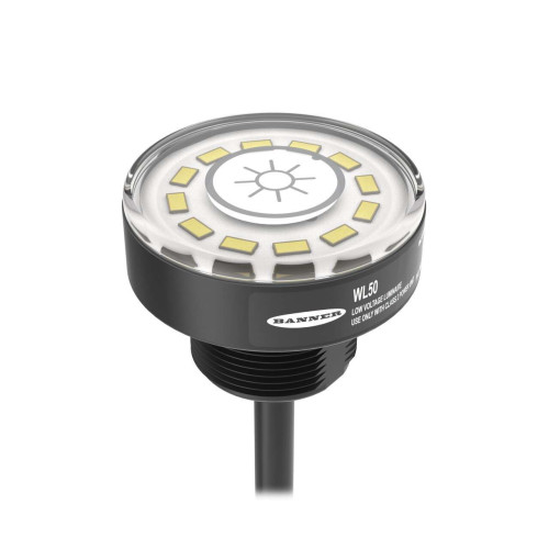 WL50-3 Work Light, Touch, PWM Dimming, Voltage: 12-30 V dc, IP65/67/69K, Color: Daylight White: 5K, M30 Threaded Base, 2 m (6.5 ft) Integral Cable