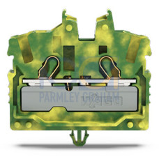 2-conductor miniature through terminal block, with operating slots, 2.5 mm&sup2;, green-yellow